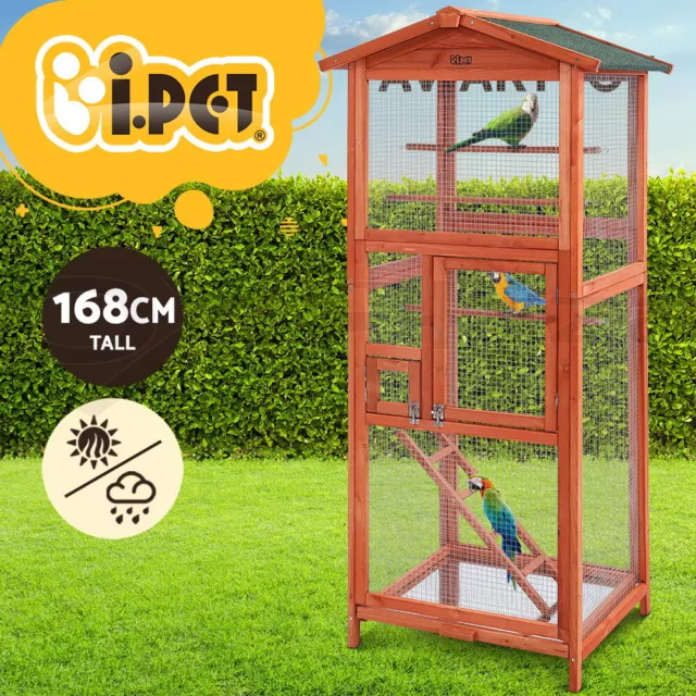 i.Pet Bird Cage Wooden Pet Cages Aviary Large Carrier Travel Canary Parrot XL