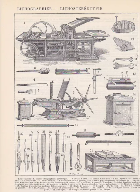 Litografía Steindruck Fabricación Máquinas Herramientas Grabado en Madera De