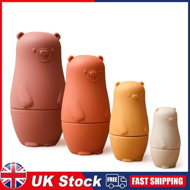 Color Size Matching Toys Gifts Montessori Toy for Boys Girls (Red Bear)