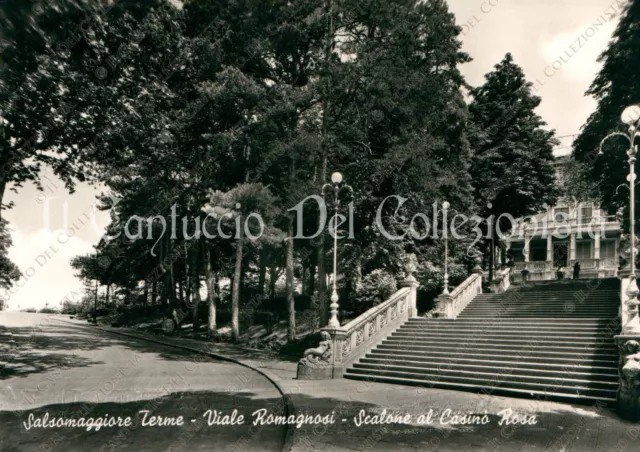 SALSOMAGGIORE Viale Romagnosi scalone al casinò Rosa Parma foto cartolina