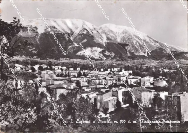 aq605 cartolina s.eufemia a maiella panorama provincia di pescara abruzzo