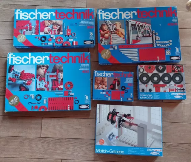 Fischer Technik 6 verschiedene Original Sortierboxen Verpackungen Leer Convolut