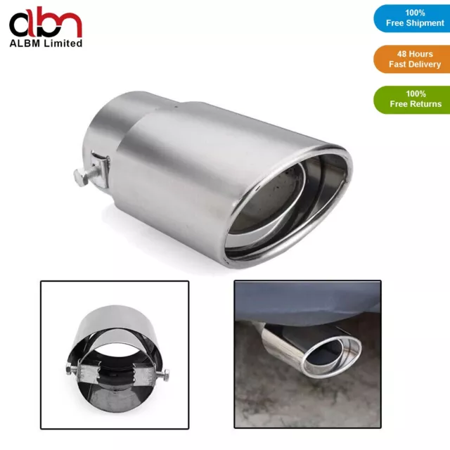 Universal Vehicle Car Exhaust Tip Trim Pipe Tail Muffler Stainless Steel Chrome