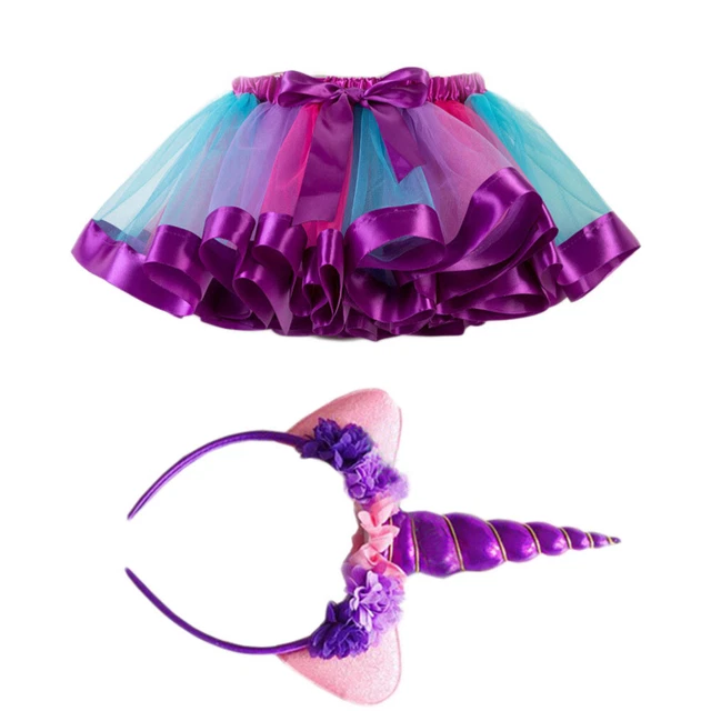 Vêtements De Filles Licorne Robe Soirée Déguisement Enfant Serre-tête Petite