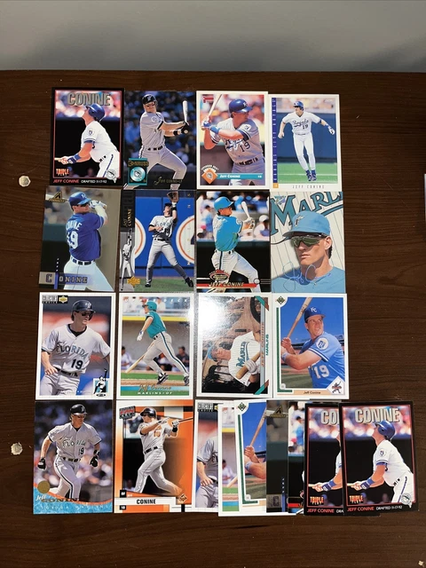 Jeff Conine Lot of 21 Marlins, Orioles, Royals 14 Different Cards Base, Rookies