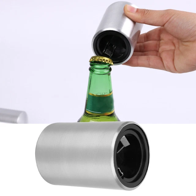 Abridor de cerveza portátil de aluminio prensado automático cerveza vino abridor de tapas