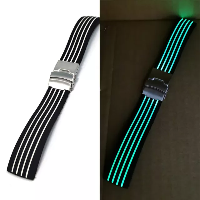 Luminous Silicone watch strap Glow In The Dark Watch band Smart Bracelet 18-24mm 2