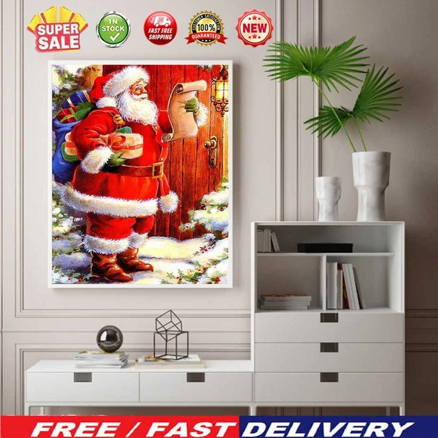 Papá Noel muñeco de nieve pintura al óleo según números kit imagen sin marco 40 x 50 cm (B