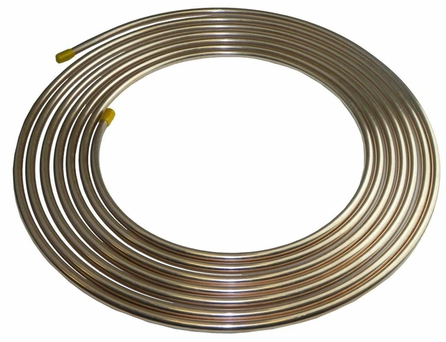 25 Ft Roll Of Copper Nickel Fuel / Transmission Line Coil. 1/2" O.D. Tube