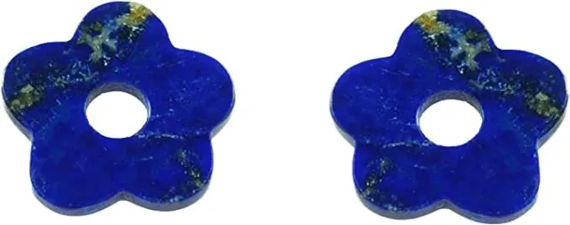 Lapis Lazuli Blüte 2 Einhänger z. B. für Ohrschmuck, Ø ca. 21 mm