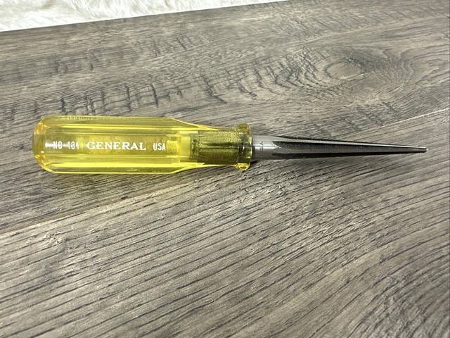 Vintage General Tools Tapered Pipe Reamer Model 131 Anti Roll Yellow Handle USA