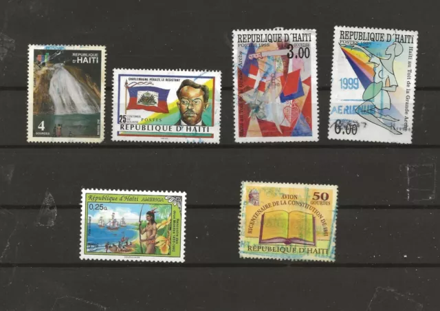 HAITI -6 timbres yvert  850-853-886-888-897-907 - Années 1988 à 2001