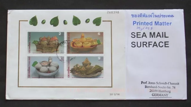 Thailand 1994 Int. Letter Writing Week Small Sheet Sea Mail Surface Cover (#935)