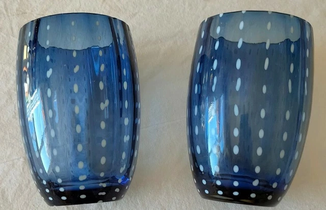 Coppia bellissimi  Bicchieri  PERLEZAFFERANO Blu💙Nuovi Originali fatti a mano
