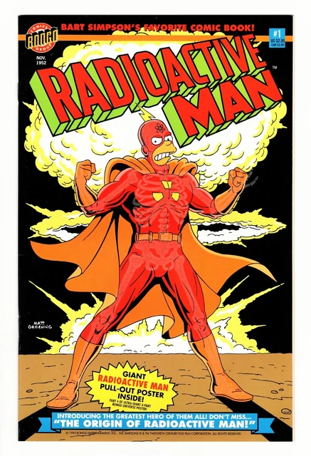 Radioactive Man #1 (1993, Bongo) Glow-in-the-Dark Cover, Poster