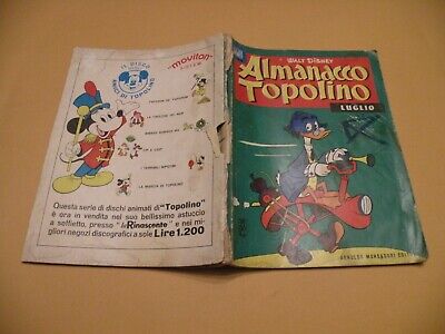 Almanacco Topolino 1962 N° 7 Mondadori Disney Originale Buono Bollini