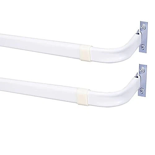Heavy Duty Single RodLock Seam Curtain Rod 28 to 48-Inch ï¼ˆ28-48)2PCS White