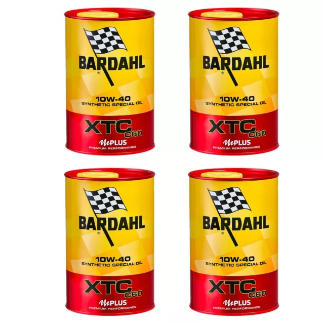 4 Litri Bardahl Bardhal XTC C60 10W40 Polarplus Fullerene Olio Motore Auto Sint