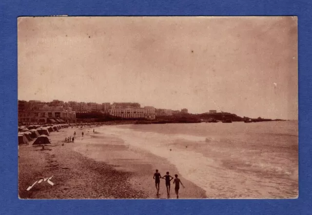 Fd * CPA  / Carte Postale : Biarritz -> La Plage au Soleil couchant