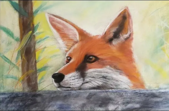 Fox  Peeping - Original  Wildlife Painting