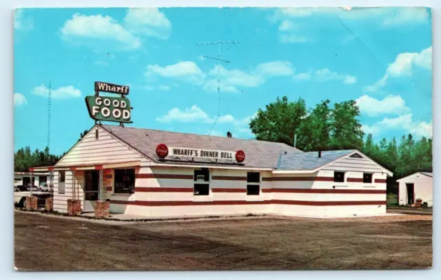 GRAYLING, MI Michigan ~ Roadside WHARFF'S DINNER BELL INN Coke c1960s  Postcard