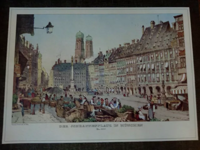 Bild Druck auf Karton,  Der Schrannenplatz in München um 1835