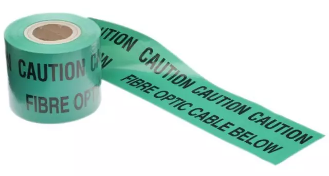 "Fibre Optic Cable Below" Warning Tape, 150mm x 365m - 0026150365GFO