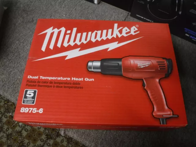 Milwaukee 8975-6 Dual Temperature Heat Gun Heavy Duty Corded 120 Volt