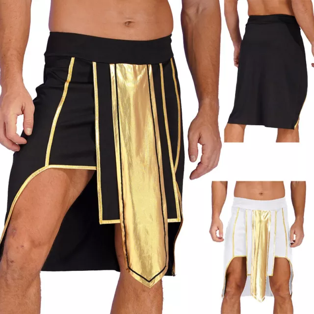 Men's Ancient Egyptian Halloween Costume Pharaoh Snake Hat Scepter Skirt Outfits