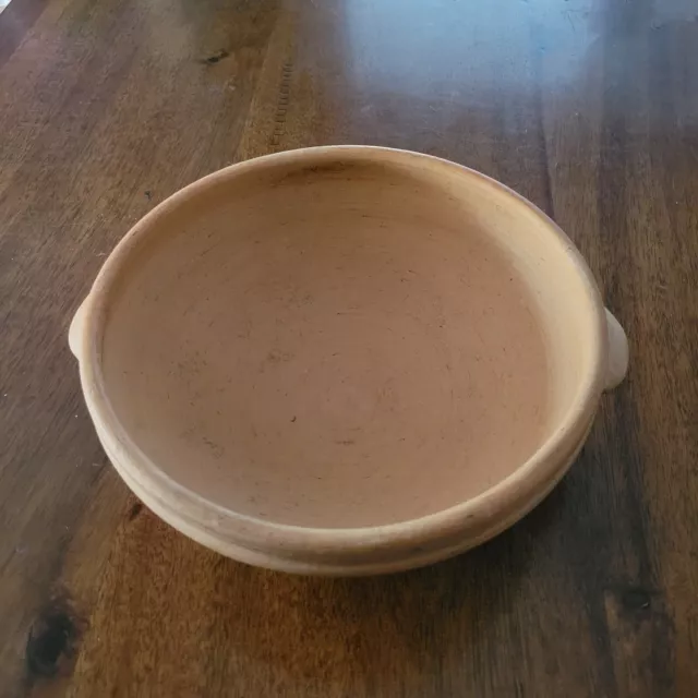 Large Mexican Oaxaca Red Clay Pottery unglazed serving bowl with handles