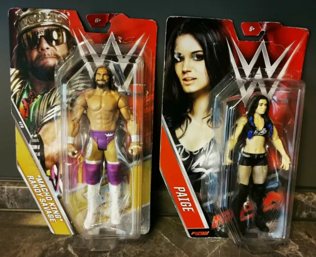 2x"Macho King Figur Randy Savage / WWF Figur 2017, PAIGE. TOP ZUSTAND