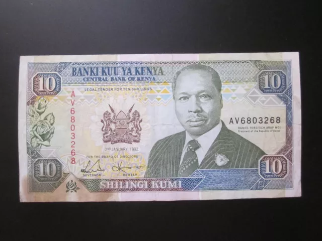 KENYA 10 Shillings 1992 banknote WORLD Paper Money Collectible