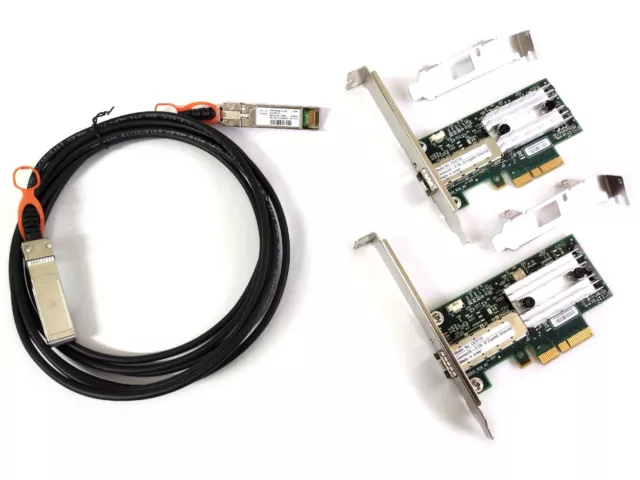 10GB Netzwerk Kit 2x Mellanox ConnectX-3 10Gbit NIC 10GBe 3m SFP+ Cisco Kabel