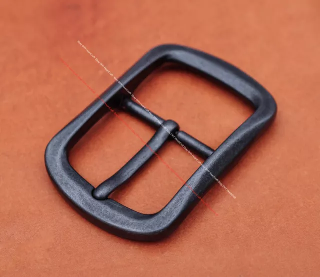 DIY Black Center Bar Pin Belt Buckle Replacement for Leather Belt Fit 40mm  Strap