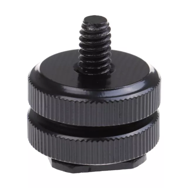 1/4 inch dual nut tripod mount screw to flash camera hot shoe adapt^ob