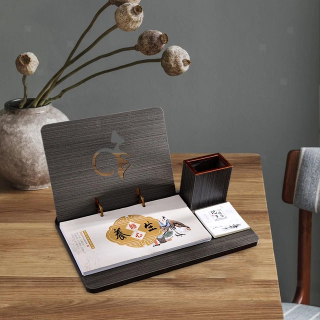 2024 Desk Calendar with Pen Holder Notes Table Calendar for Tabletop Office