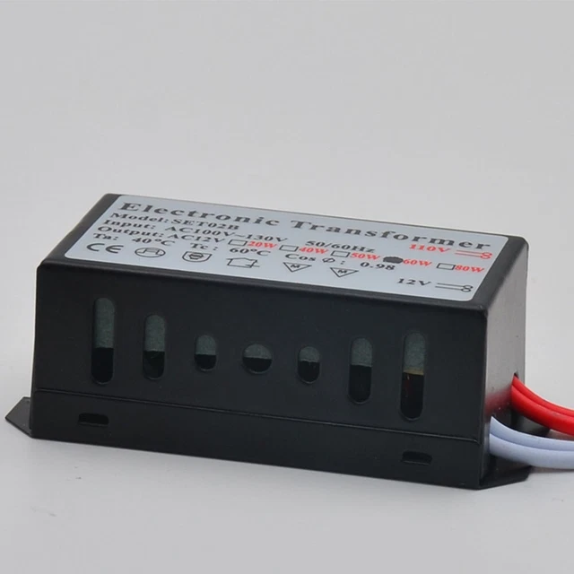 Transformateur Électronique 220V Vers 12V 20-60W Pour Halogène/LED - Neuf