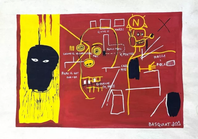 Basquiat Dessin signé de l'artiste avec certificat