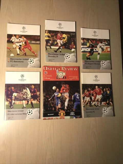 Full Programme Set Man United Treble Season 1998/99 Every Domestic & European