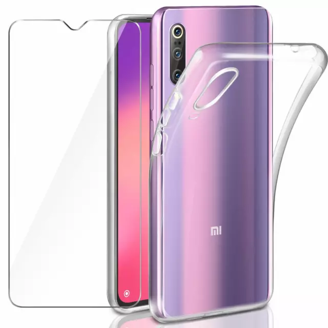 Coque Étui +Film Verre Trempé Pour Xiaomi Mi 9 SE Transparent