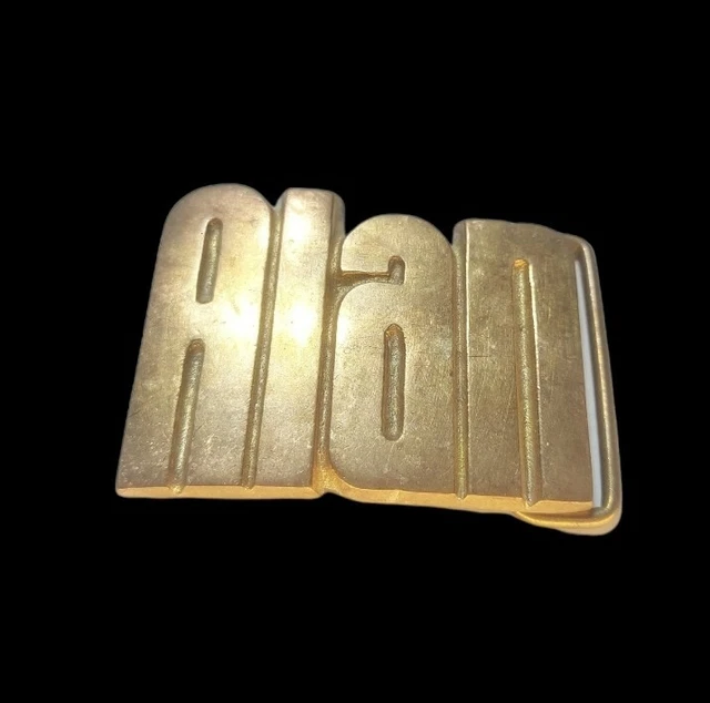 Vintage 1970's Brass Belt Buckle Name ALAN