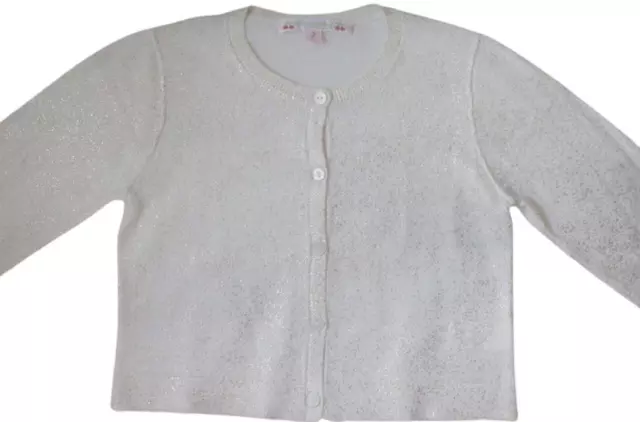 Bonpoint Baby Cream Sparkle Cardigan 2 Years