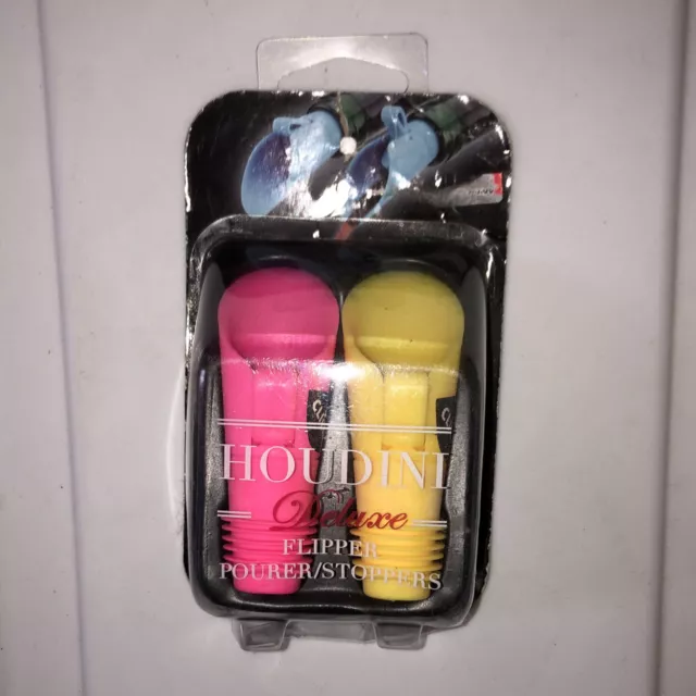 2 Houdini Deluxe Wine Flippers Stopper Pourer