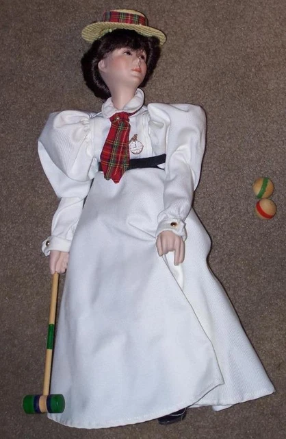 1985 Signature Collection Porcelain Doll, Norman Rockwell Collection, Croquet