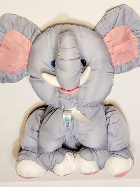 Vintage 1993 Fisher Price Puffalump Gray Blue Elephant Stuffed Animal Plush Toy