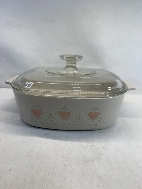 Corning Ware Forever Yours Hearts A-2-B Casserole- Dish  With Lid ￼