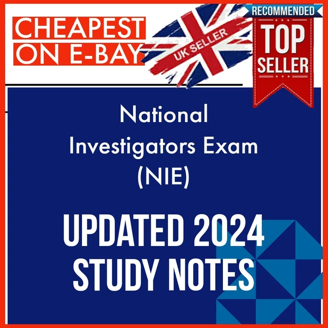Police National Investigators 2024 Exam NIE Revision Crammer Notes Pass 1st Time