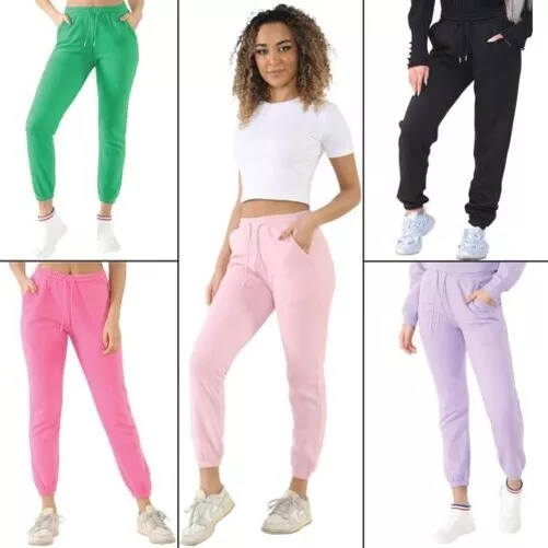 Enzo Femmes Jogging Resserré Pantalon Décontracté Polaire Salon Bas