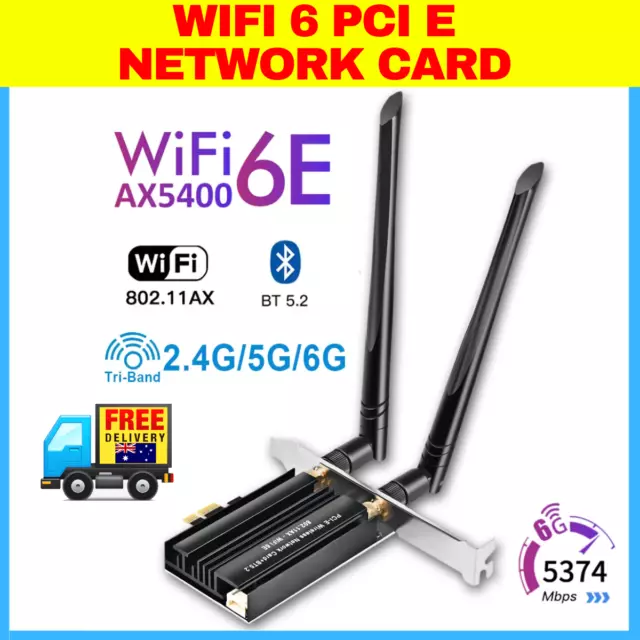 5400Mbps Bluetooth 5.2 Wifi 6 Adapter Wireless Network Card Tri Band PCI Express