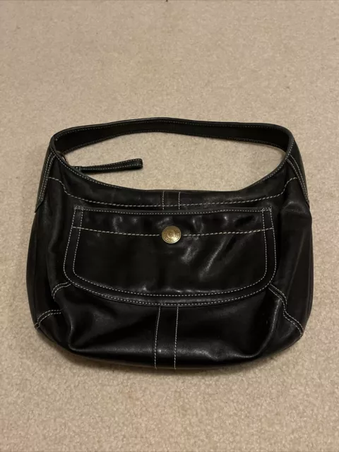 Sleek Ergo Black Leather COACH PURSE Medium Hobo Shoulder Bag